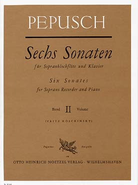 Illustration de 6 Sonates (flûte à bec soprano) - Vol. 2