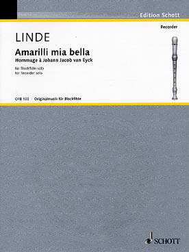 Illustration de Amarilli mia bella (hommage à JJ. Van Eyck) pour flûte à bec alto, soprano ou basse