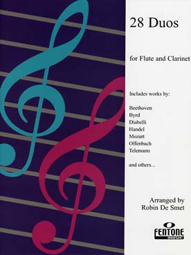 Illustration de 28 DUOS pour flûte et clarinette arrangés par Robin de Smet