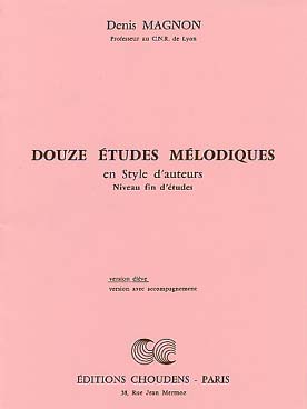 Illustration de 12 Études mélodiques en style d'auteur - Fin d'études : Livre de l'élève s/a