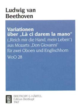 Illustration de Variations sur le thème "La ci darem la mano" extrait de Don Giovanni de Mozart - pour 2 hautbois et cor anglais