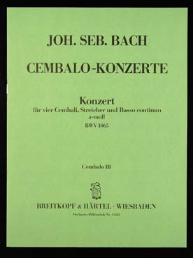 Illustration de Concerto BWV 1065 en la m pour 4 clavecins et cordes Partie de clavecin solo 3e