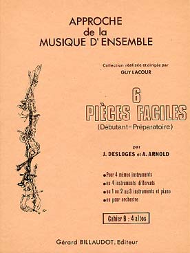 Illustration de 6 Pièces faciles pour ensemble homogène ou mixte ou orchestre junior - Vol. B : altos