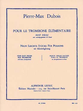 Illustration de Pour le trombone élémentaire 9 pièces avec accompagnement de piano