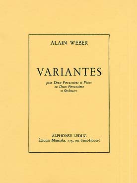 Illustration de Variantes pour 2 percussions et piano