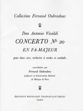 Illustration de Concerto N° 20 en fa M, pour flûte, hautbois et basson (arr. Oubradous)