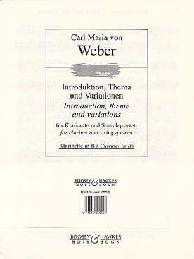 Illustration de Introduction, thème et variations pour clarinette et quatuor à cordes