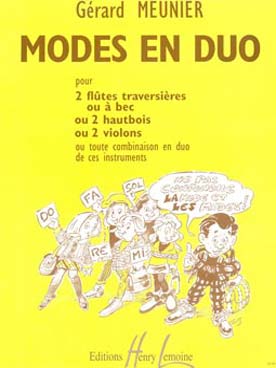 Illustration de Modes en duo pour 2 flûtes traversières ou à bec, ou 2 hautbois ou 2 violons ou toute combinaison en duo de ces instruments