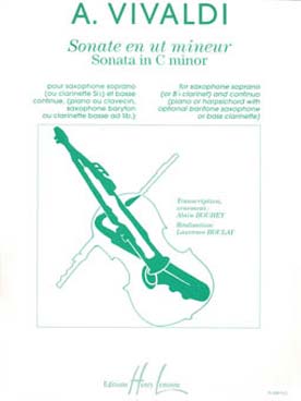 Illustration de Sonate en ut m, tr. Bouhey pour saxo soprano ou clarinette et basse continue (saxo baryton/clarinette basse ad lib.)