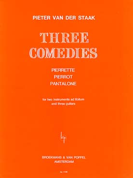 Illustration de 3 Comédies pour 2 instruments ad libitum et 3 guitares : Pierrette, Pierrot et Pantalone