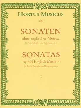 Illustration de SONATES D'ANCIENS MAÎTRES ANGLAIS pour flûte à bec alto - Vol. 1 : N° 1 (Williams en ré), N° 2 (Parcham en sol), N° 3 (Topham en do)