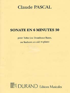Illustration de Sonate en 6 minutes 30 pour tuba ou trombone basse ou saxhorn si b et piano
