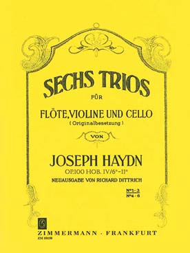 Illustration de 6 Trios op. 100 pour flûte, violon et violoncelle - Vol. 1 : 1 à 3