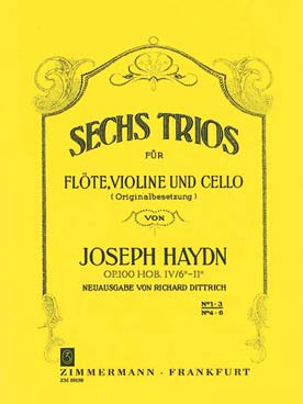 Illustration de 6 Trios op. 100 pour flûte, violon et violoncelle - Vol. 1 : 1 à 3