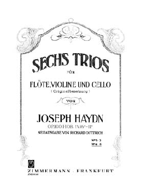 Illustration de 6 Trios op. 100 pour flûte, violon et violoncelle - Vol. 2 : 4 à 6