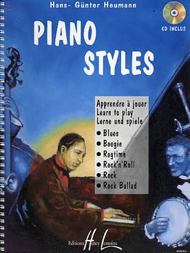 Illustration de Piano styles, avec CD : Apprendre à jouer le blues, boogie, ragtime, rock...
