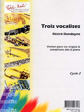 Illustration de Trois vocalises pour cor anglais fa ou saxophone alto mi b, orchestre à cordes et timbales (réduction piano)