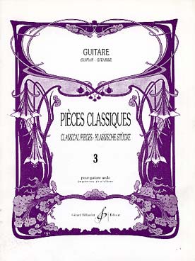 Illustration de PIÈCES CLASSIQUES pour guitare choisies et révisées par Louis LAUTREC - Vol. 3 : facile