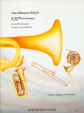 Illustration de Suite N° 3 en ré M BWV 1068 pour 2 trompettes, cor, trombone et tuba (tr. Herbillon, C + P)
