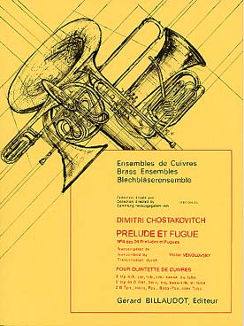 Illustration de Prélude et Fugue N° 4 op. 86, tr. Venglovsky pour 2 trompettes, cor, trombone et tuba (C + P)