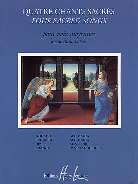 Illustration de 4 CHANTS SACRÉS : Gounod Ave Maria, Bizet Agnus Dei, Schubert Ave Maria, Franck Panis Angelicus - Voix moyenne