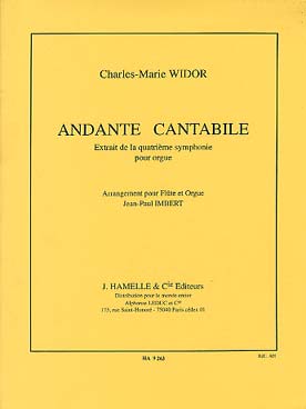 Illustration de Andante cantabile extrait de la 4e symphonie pour flûte et orgue (Imbert)