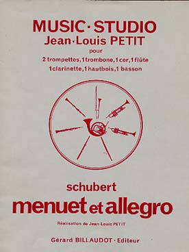 Illustration de Menuet et allegro pour 2 trompettes, trombone, cor, flûte, clarinette,  hautbois et basson