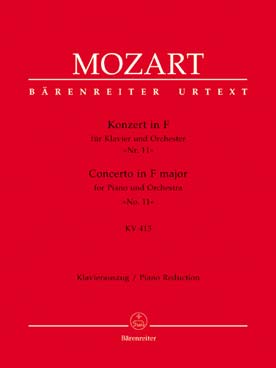 Illustration de Concerto N° 11 K 413 en fa M pour piano, 2 hautbois, 2 cors et cordes, réd. 2 pianos