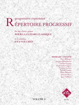 Illustration de RÉPERTOIRE PROGRESSIF pour la guitare : œuvres du 16e au 20e siècle, solos et duos professeur/élève - Vol. 2