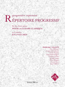 Illustration de RÉPERTOIRE PROGRESSIF pour la guitare : œuvres du 16e au 20e siècle, solos et duos professeur/élève - Vol. 6