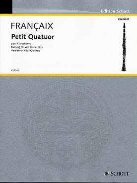 Illustration de Petit quatuor pour saxophones, version pour quatuor de clarinettes (C + P)