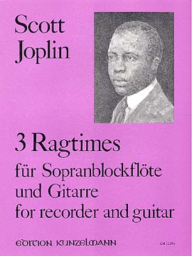Illustration joplin ragtimes pour flute a bec & guit.