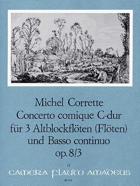 Illustration de Concerto comique en do M Margoton op. 8 N° 3 pour 3 flûtes à bec alto et b.c.