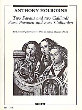 Illustration de 2 Pavanes et 2 gaillardes pour 5 flûtes à bec (SAATB/SATTB)