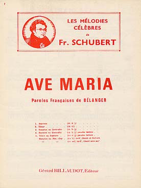 Illustration de Ave Maria op. 52/6 D 839 - N° 1 : soprano (paroles françaises)