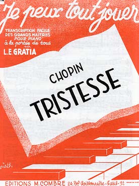 Illustration de Étude op. 10 N° 3 ("Tristesse") - éd. Combre, arrangement facile