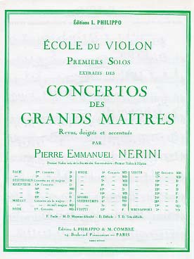 Illustration de 1er Solo du Concerto N° 14 en la m - éd. Combre, rév. Nérini
