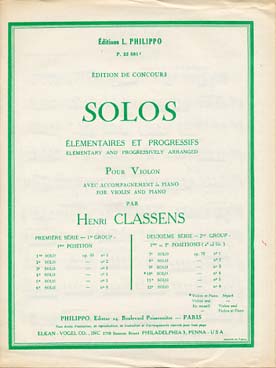 Illustration de Solos élémentaires et progressifs - 10e Solo op. 70/4 (1re et 3e positions