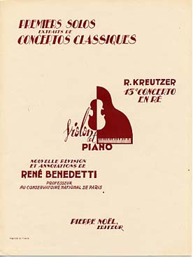 Illustration de 1er Solo du Concerto N° 13 en ré M - éd. Combre, rév. Benedetti