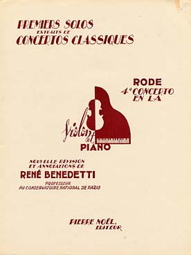 Illustration de 1er Solo du Concerto N° 4 en la M - éd. Combre, rév. Benedetti