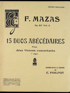 Illustration de 15 Duos abecedaires op. 85 - Vol. 1