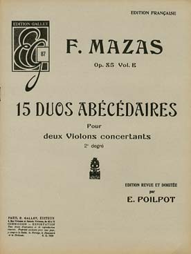 Illustration de 15 Duos abecedaires op. 85 - Vol. 2