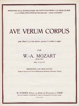 Illustration de Ave verum pour 4 voix mixtes et piano