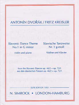Illustration de Danse slave N°1 de l'op. 46/2 & op. 72/1 (tr. Kreisler) 