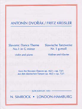 Illustration de Danse slave N°1 de l'op. 46/2 & op. 72/1 (tr. Kreisler) 