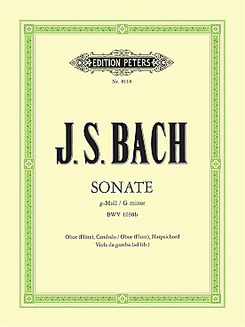 Illustration de Sonate BWV 1030b en sol m d'après la sonate BWV 1030 en si m