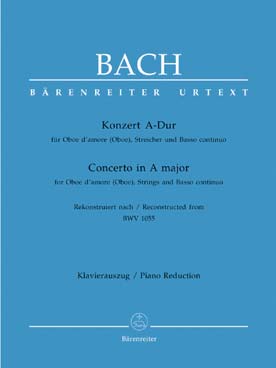 Illustration de Concerto en la M BWV 1055 pour hautbois d'amour et piano