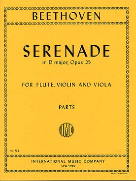 Illustration de Sérénade op. 25 en ré M pour flûte,  violon et alto