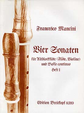 Illustration de 4 Sonates pour flûte à bec alto - Vol. 1 : N° 3 en do m, N° 4 en la m