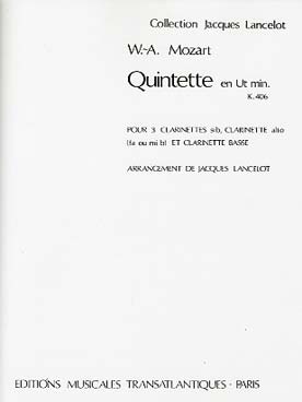 Illustration de Quintette K 406 en do m pour clarinette (Lancelot)